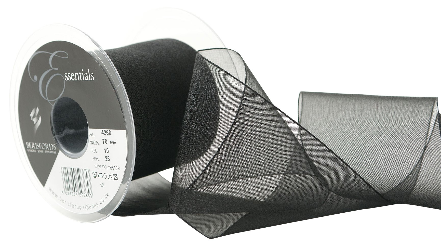 Berisfords Super Sheer, Polyester, Black, 10.4 x 10.4 x 7.4 cm
