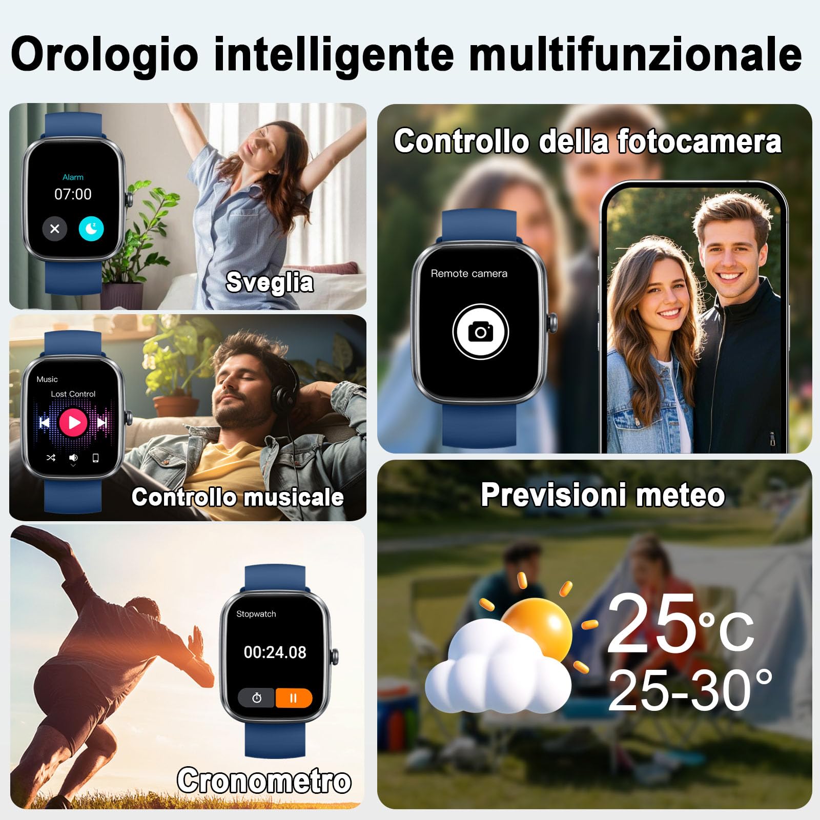 Uaue AI Smartwatch Uomo Donna, 2025 Nuova Fitness Tracker Orologio con Voce AI/Quadrante AI, Chiamate Bluetooth/Cardiofrequenzimetro/Contapassi/Sonno/115+ Sportive, 1.91" Smart Watch Impermeabile IP68