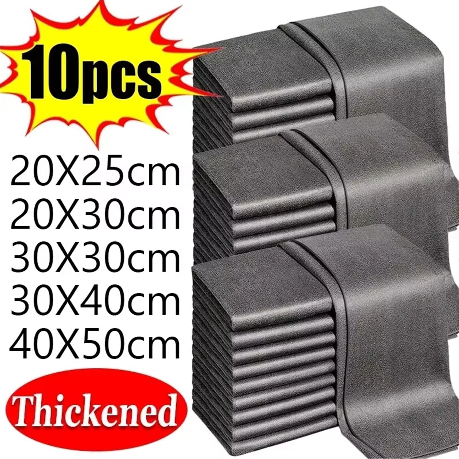 Pulisci Vetri Panno for pulizia magico addensato Asciugamano pulito in microfibra for vetro, riutilizzabile, lavabile, senza pelucchi, for auto da cucina