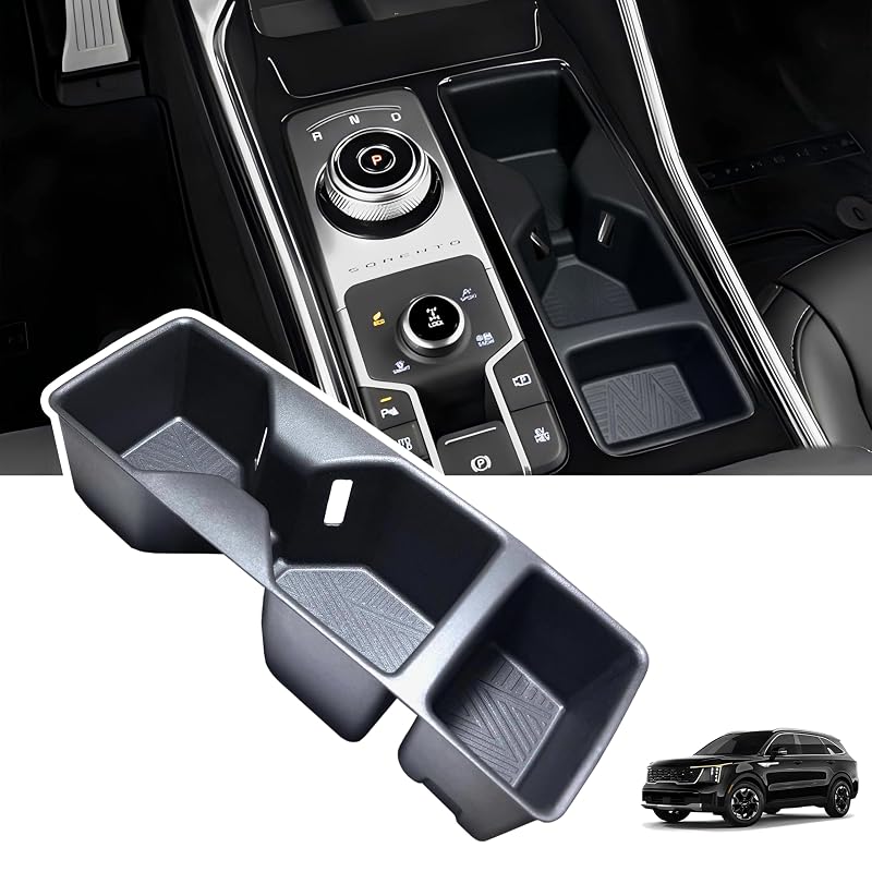 Porta-Copos para Console Central SENSHINE em TPE Preto Compatível com Kia Sorento 2021 a 2026 1 unidade