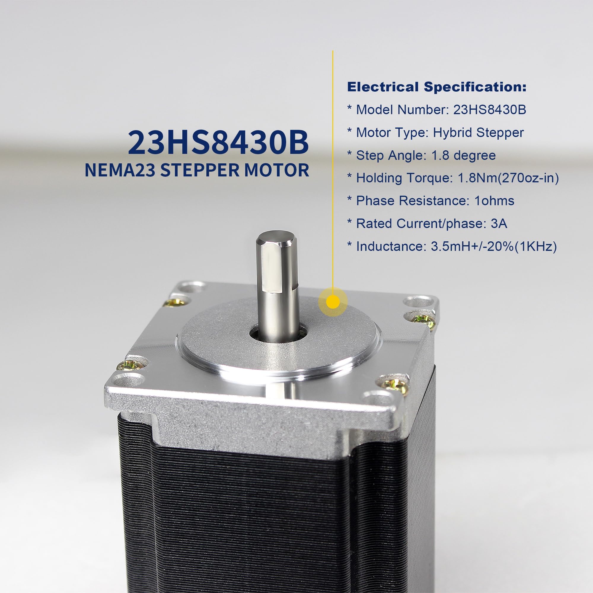 Amazon.com: Nema23 Stepper Motor 76mm Dual Shaft 3A 270oz-in