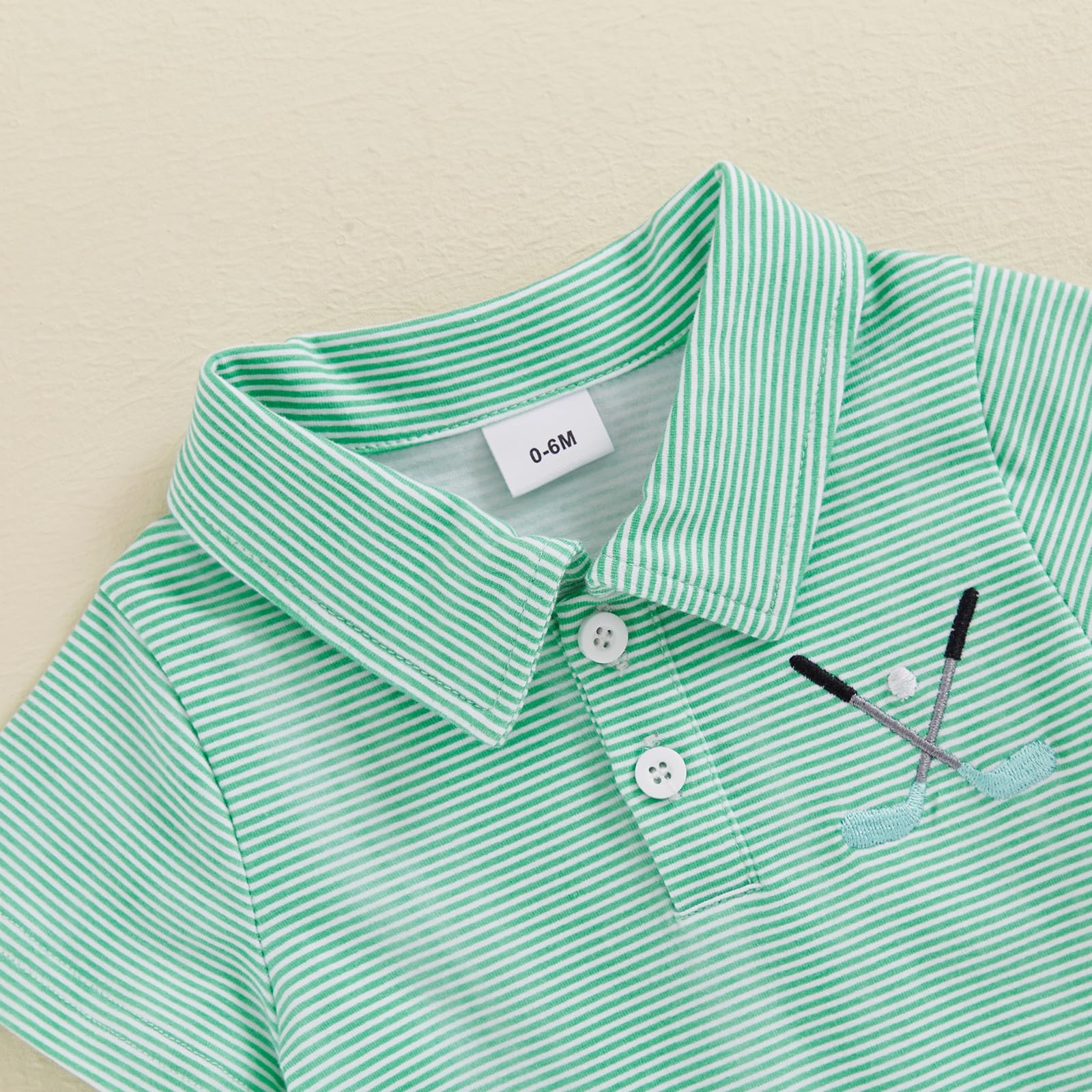 Infant Toddler Baby Boy Summer Outfit Golf Short Sleeve T-Shirt Striped Polo Tops (Green, 2-3 Years)