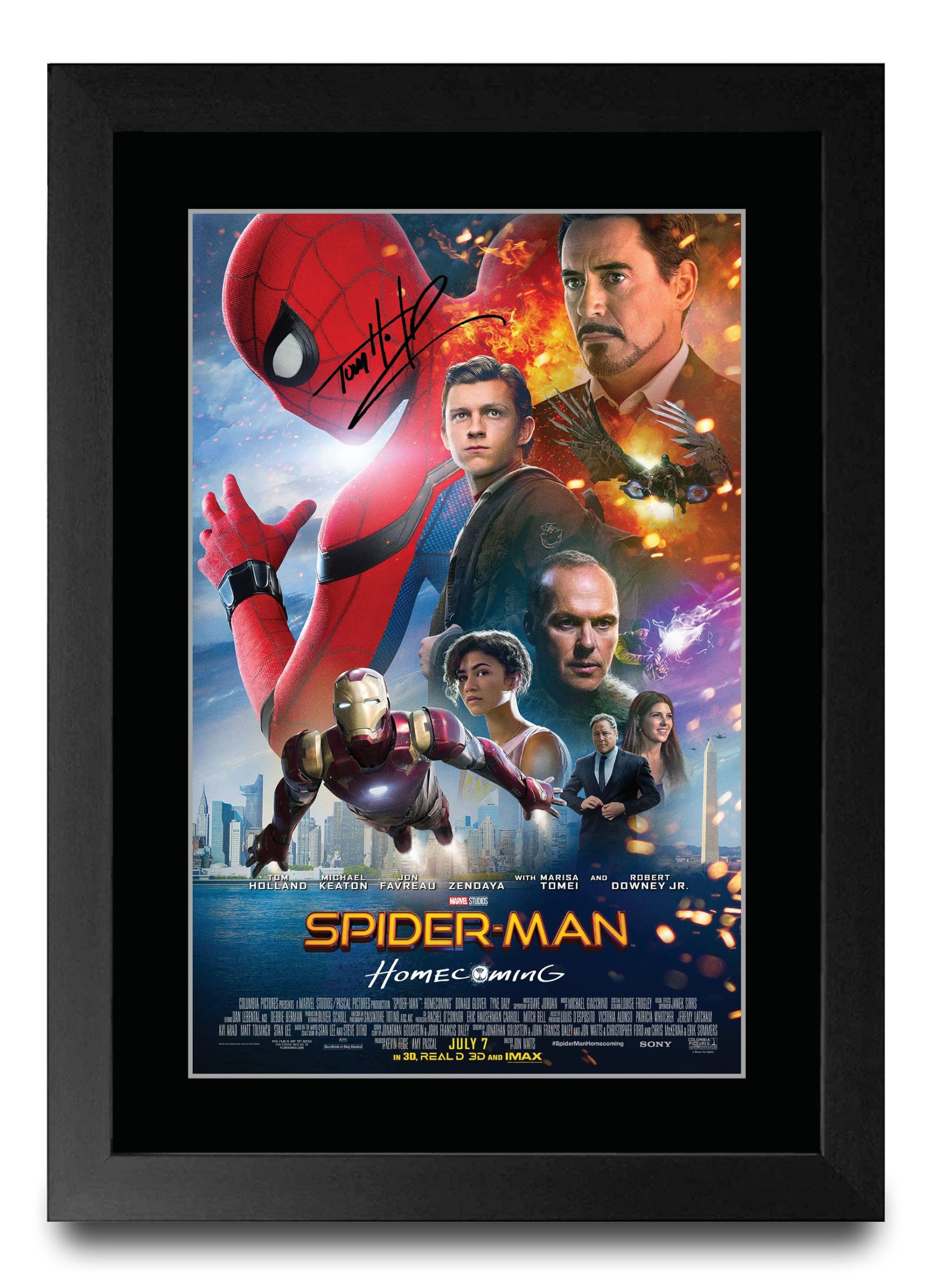 HWC Trading Spider-Man : Homecoming Gifts Printed Poster Signed Autograph Picture for Movie Memorabilia Fans (ID-003741) - A4 Framed Print