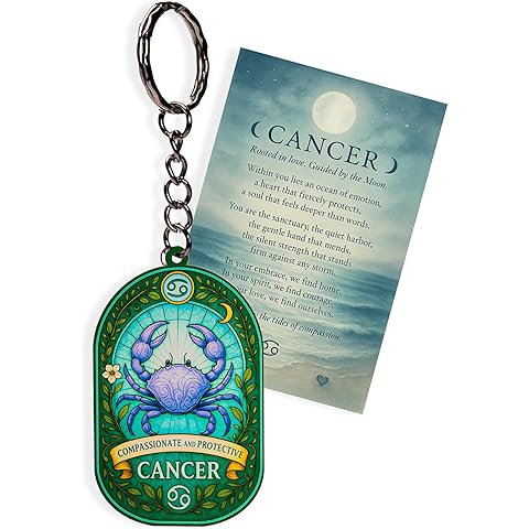 Cancer Suncatcher Keychain, Cancer Zodiac Gifts Keepsake Present For Mom, Dad With ...