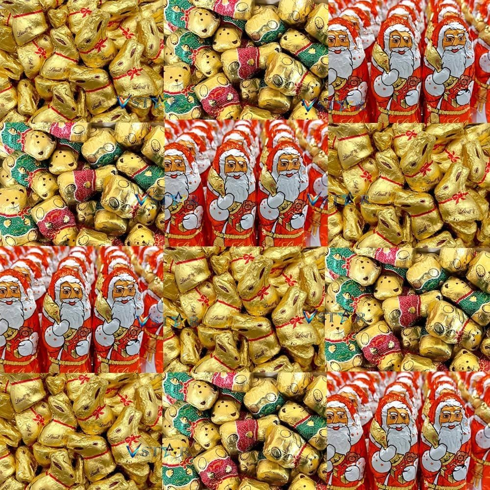 Lindt Milk Chocolate Reindeer,Santa,Teddy bear Mixed Chocolates