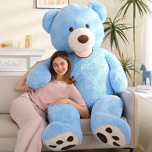 Miniatura 10 de MaoGoLan Oso de peluche gigante de 5 pies, color marrón, para el día de San Valentín, oso de peluche grande para novia, novio, suave y esponjoso,