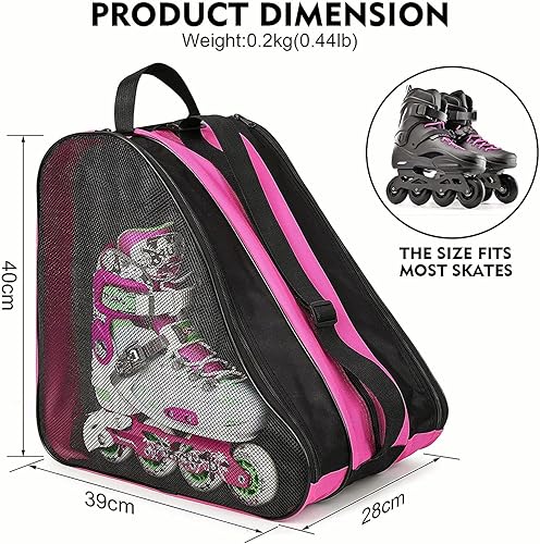 Miniatura 4 de FOUUA Bolsa de patinaje unisex con correa de hombro ajustable, tela Oxford transpirable, bolsa de almacenamiento sin olor desagradable, accesorios