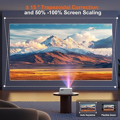 Miniatura 6 de Roconia Native - Proyector Bluetooth WiFi 1080P 5G, proyector de película Full HD para exteriores, compatible con 4K, proyector de video de pantalla