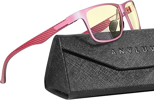 Miniatura 55 de ANYLUV Gafas de bloqueo de luz azul para hombre, gafas de juegos de computadora, ligeras, de metal Al-Mg, protección ocular antifatiga ocular