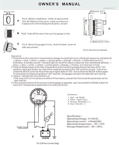 Miniatura 6 de Medidor de ajuste marino de la serie abovedada de 2.047 in, medidor de equilibrio de ajuste de barco, indicador de equilibrio de 0-190ohm, indicador