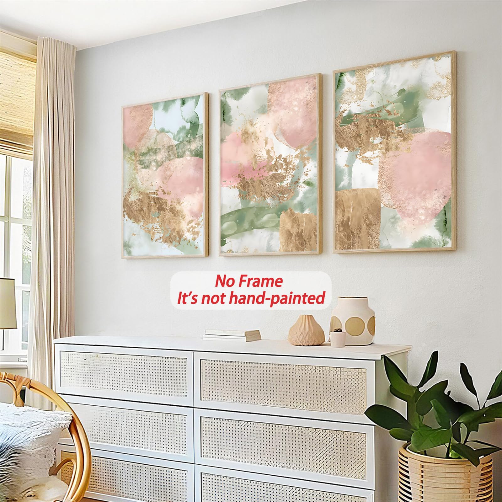 ピンク　ベージュ　グリーン　ゴールド　絵画　アート ピンク ベージュ グリーン ゴールド 絵画 アート