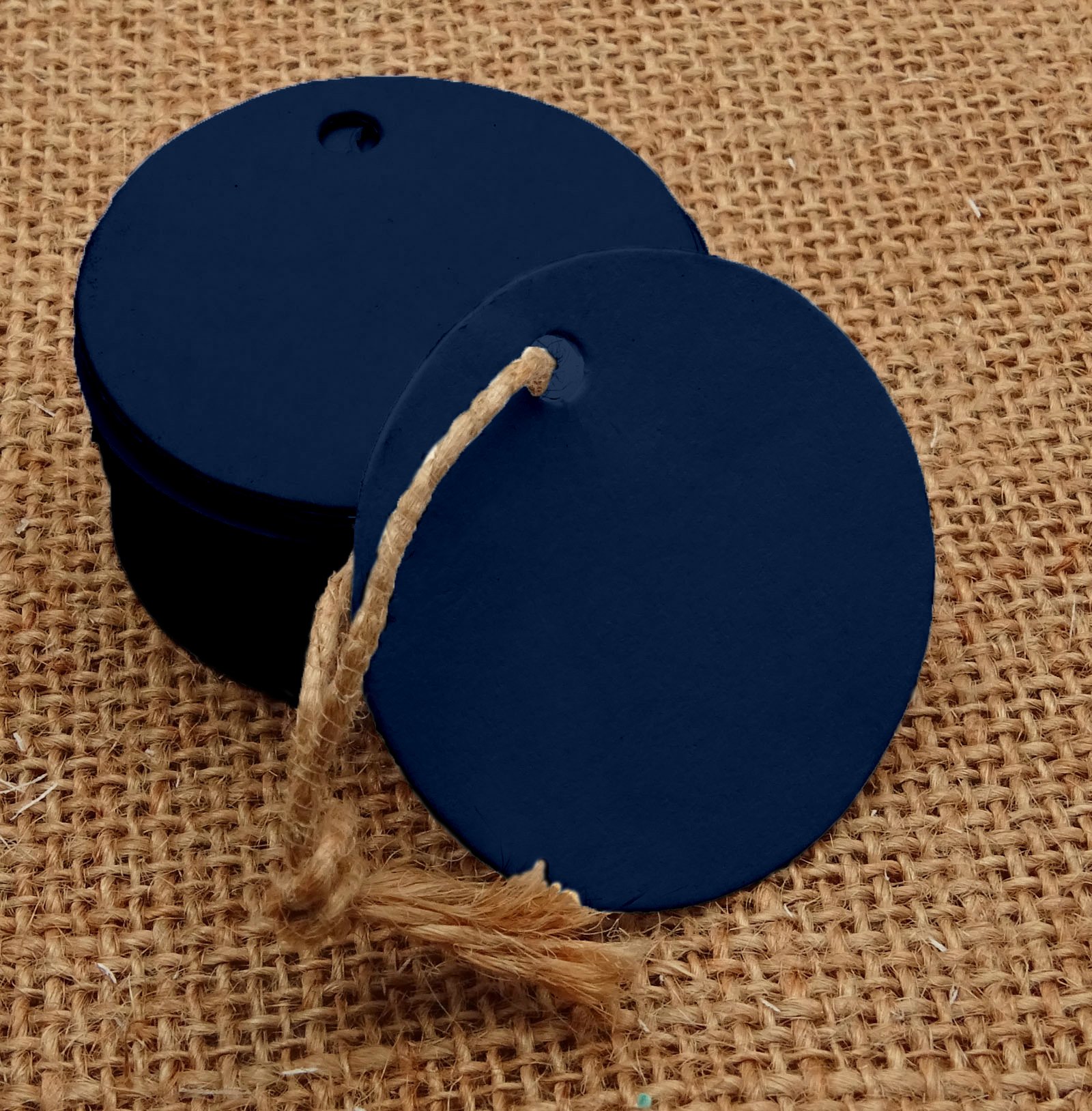 100 Pcs Round Blank Cardstock Hang Tag Wedding Party Favor Gift Tags with Free Natural Jute Twine - Colors Available