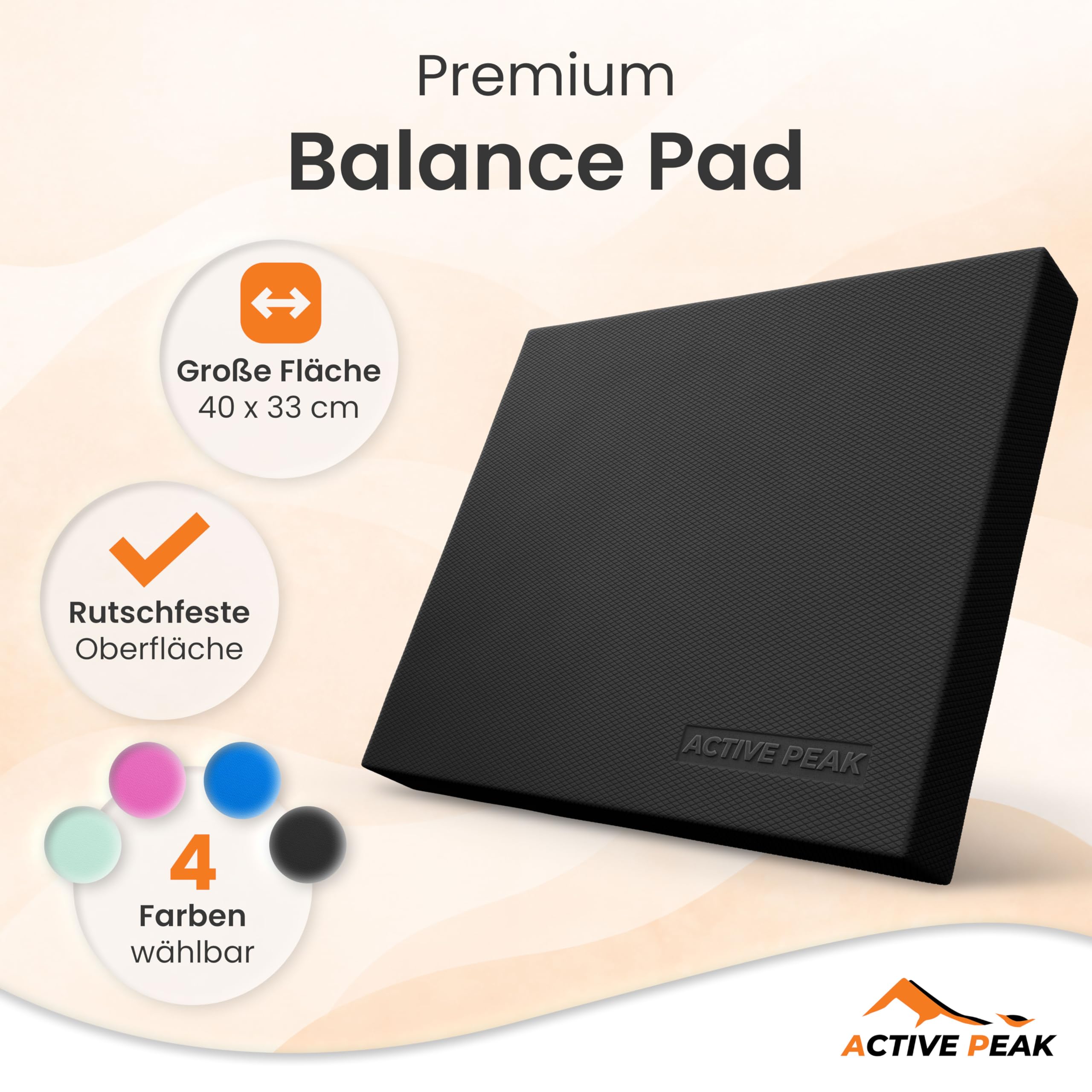 Premium Balance Pad XXL Gleichgewichtskissen für Balance- & Stabilitätstraining, Ideal für Yoga, Pilates & Core-Training Physiotherapie- & Fitnesskissen 41x34 cm