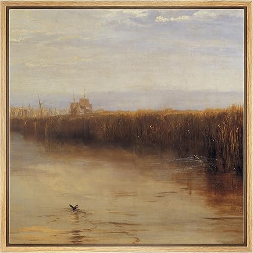 SIGNWIN Lienzo enmarcado para pared, arte minimalista abstracto marrón vista de campo naturaleza, ilustraciones de área silvestre, bellas artes,