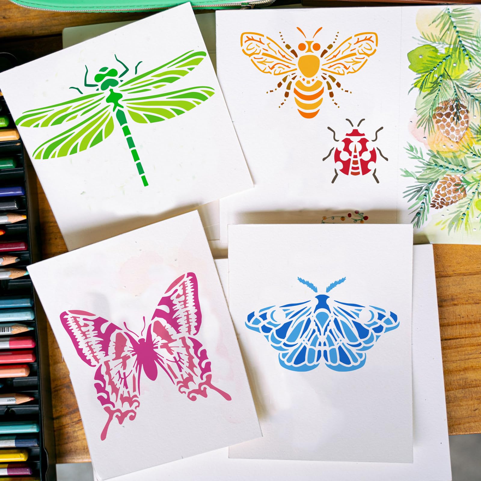 Accessori per hobby | Stencil autoadesivo Farfalle A5 | E-shop per i Vostri accessori per pittura | Consegna GRATIS per gli ordini superiori ai 75