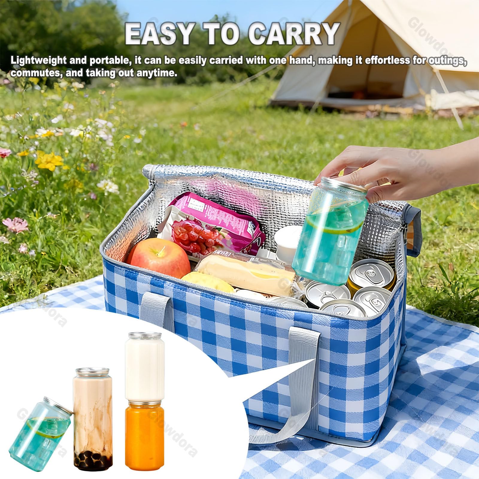 Pack De 100/200 Botellas De Plástico Pet Con Tapa, Formato Lata, 55mm De Diámetro, Capacidades: 250ml, 300ml Y 500ml. Envases Para Batidos, Café, Cerveza O Zumo De Manzana 500ml/6.7in(100sets)