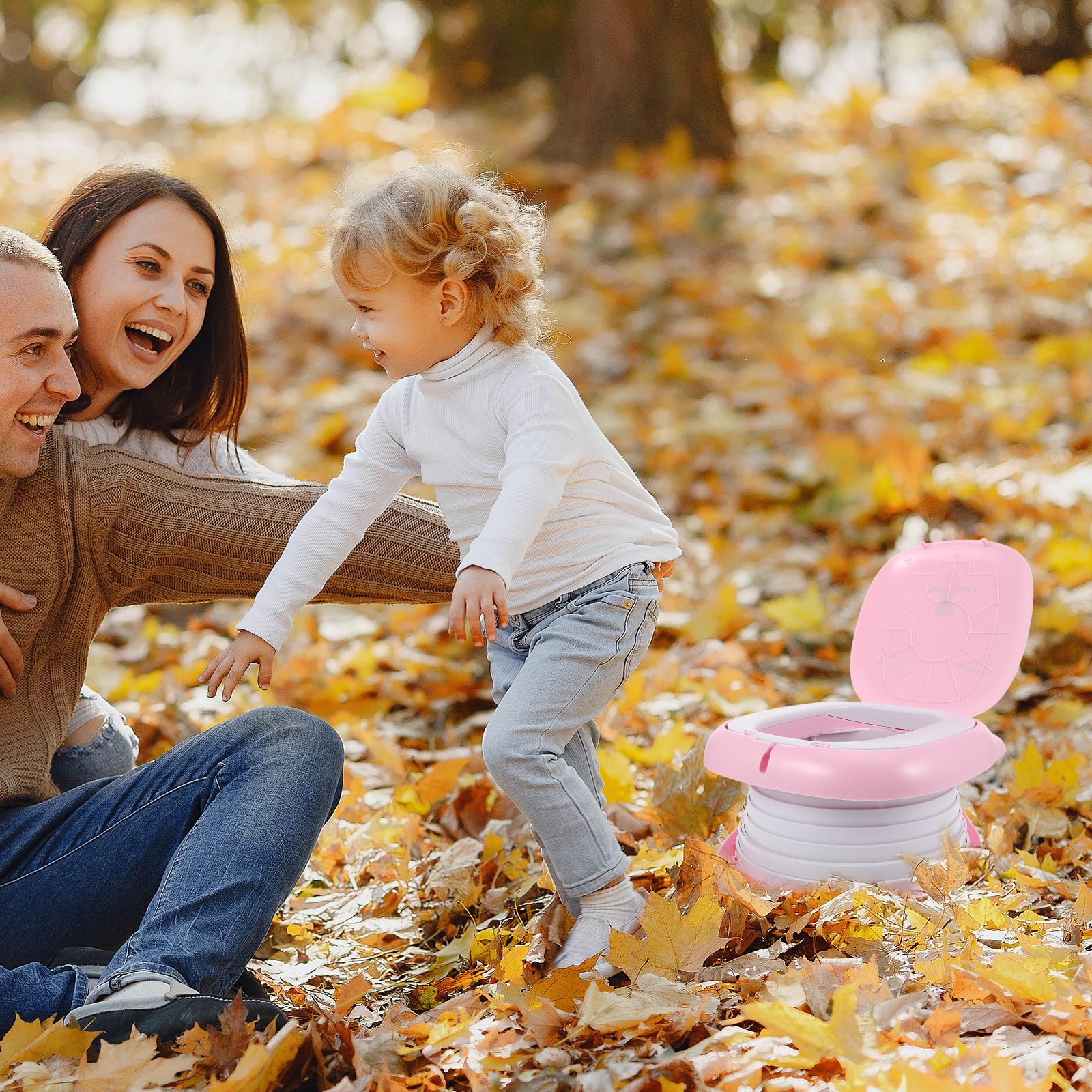 Didiseaon Vasino Leggero per Pieghevole Plastica e Bambini in Portatile Pp Manico, Design Compatto ed Campeggio Uso Indoor Outdoor