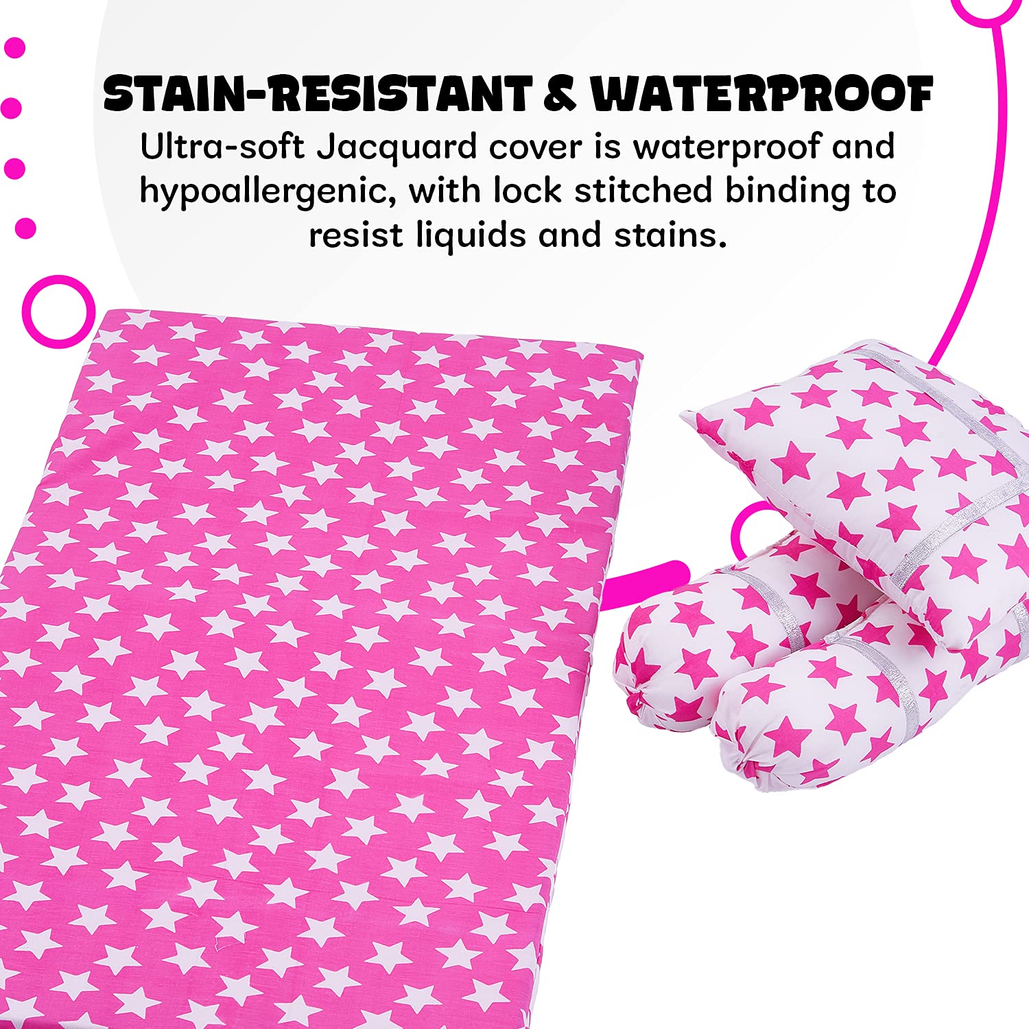 BAYBEE Foldable Baby Crib Cot Mattress Pad with Double Sides | Portable Baby Jhula Mattress Pad, Playard (Mattress Pink) - Image 5 thumbnail