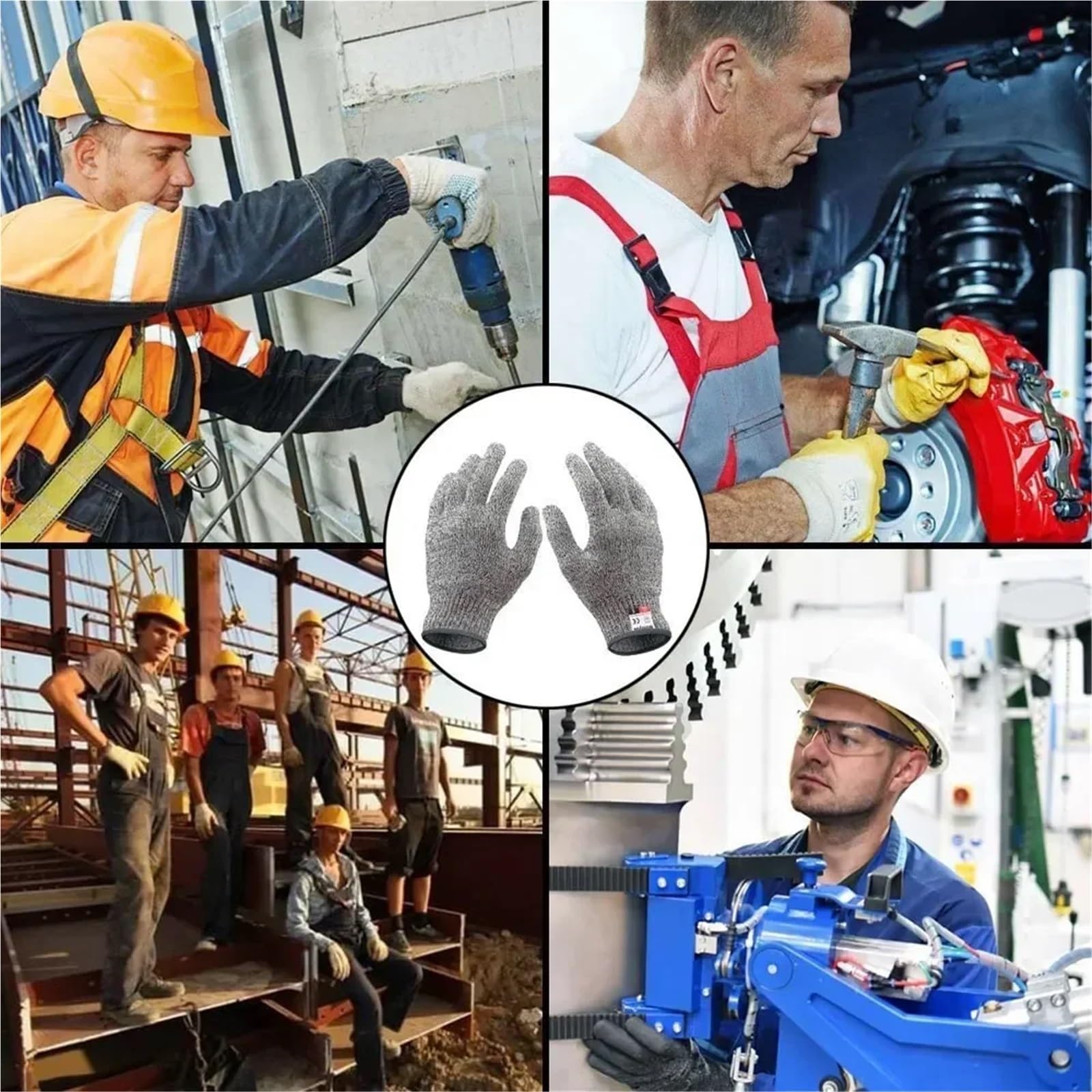 s de sécurité anti-coupures HPPE niveau 5, haute résistance, for l'industrie, le jardinage, les rayures, la découpe du verre et autres usages Excellent Confort(Small)