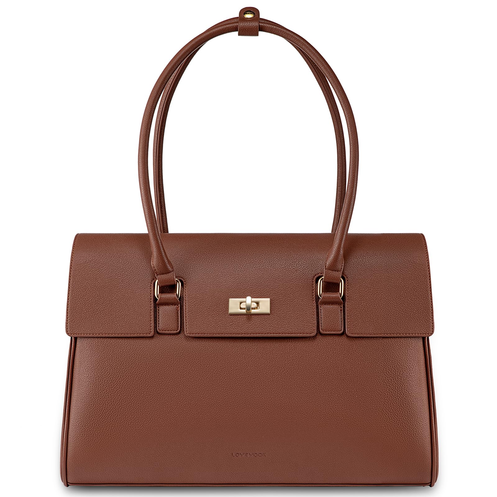 LOVEVOOK Laptop Bag for Women Work Tote 16 Inch Briefcase Messenger Bag Waterproof Business Office Professional Large Capacity Handbag Shoulder Bag,Brown
