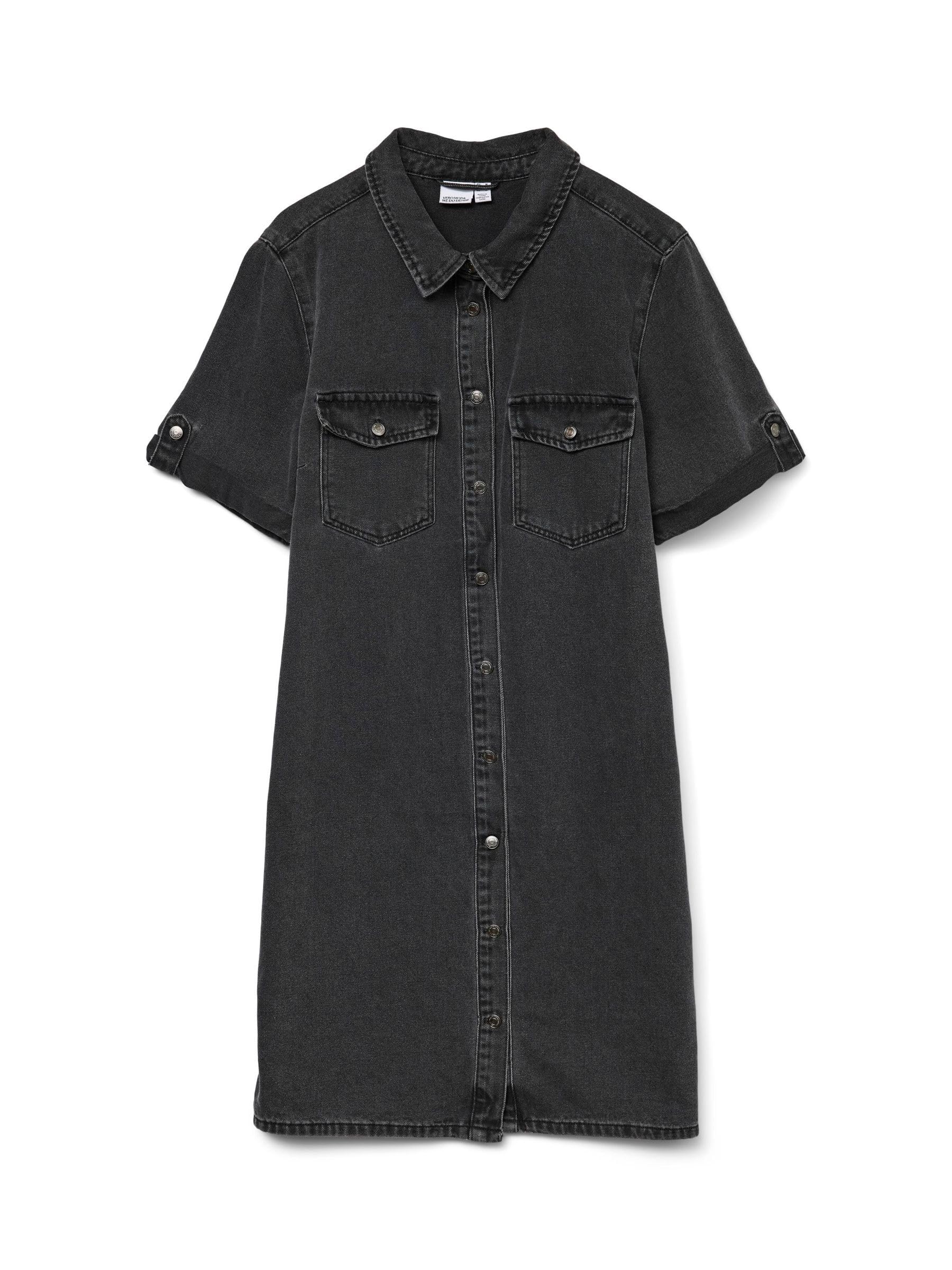 VERO MODA Dames Vmjennie Ss Short Denim Dress Mix Noos Jurk, blauw (light blue denim), XS