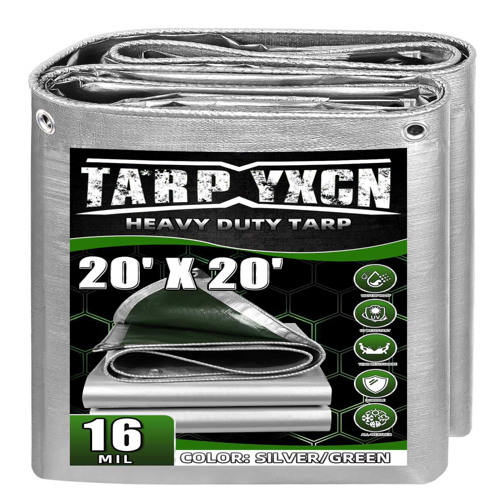 TA*RP YXCN Extra Heavy Duty Tarp 20x20 Ft 16 Mil Thick