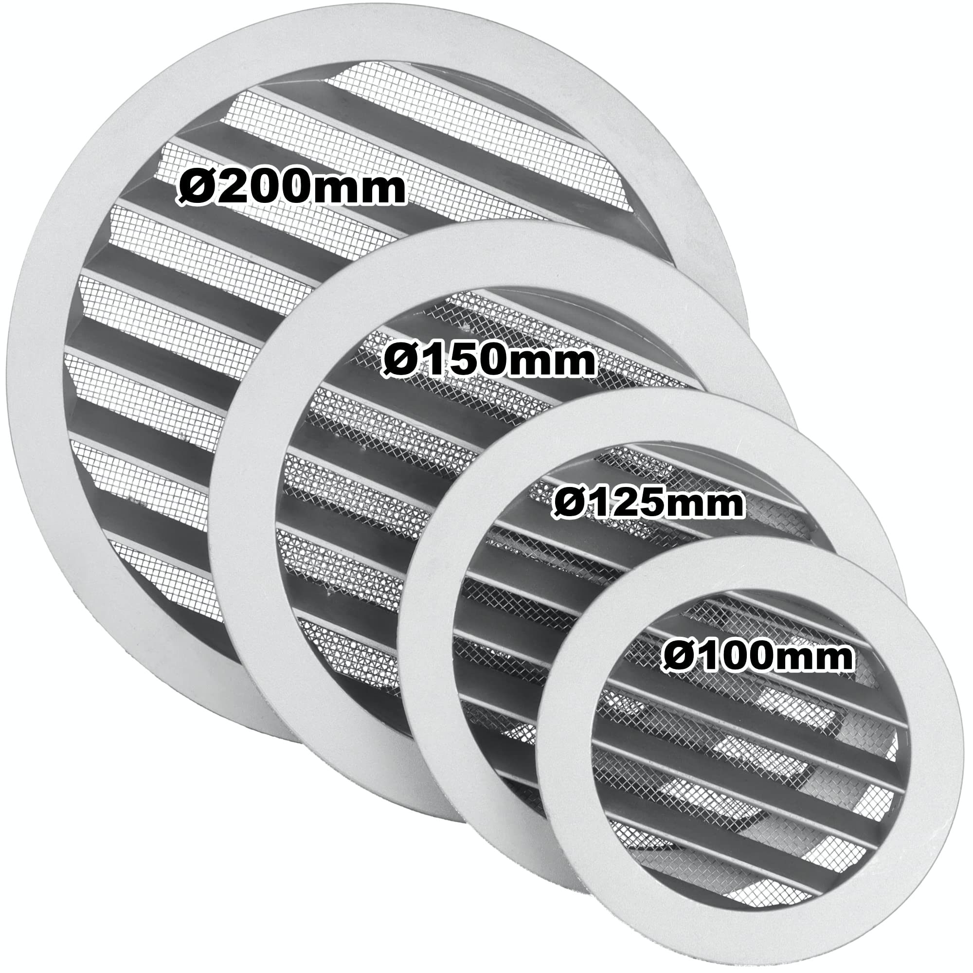 Rejilla Ventilacion Chimenea Rejilla De Ventilación Redonda 160mm - Aluminio Con Malla Protectora Rejilla Aire Acondicionado Conductos