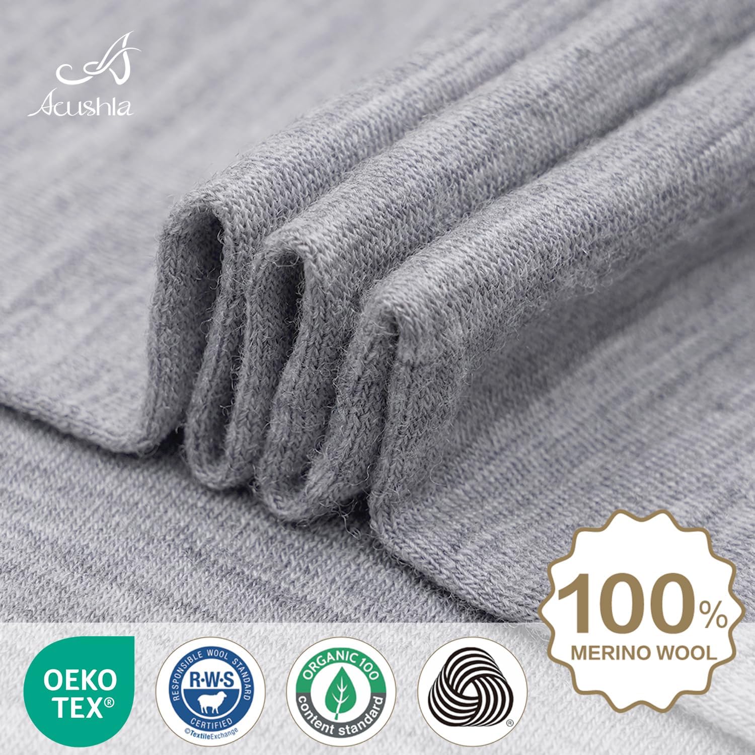 ACUSHLA 100% Merino Wool Neck Gaiter for Men & Women Ski Face Mask Winter Scarf Neck Warmer All Weather, Midweight Maple Leaf - Image 4