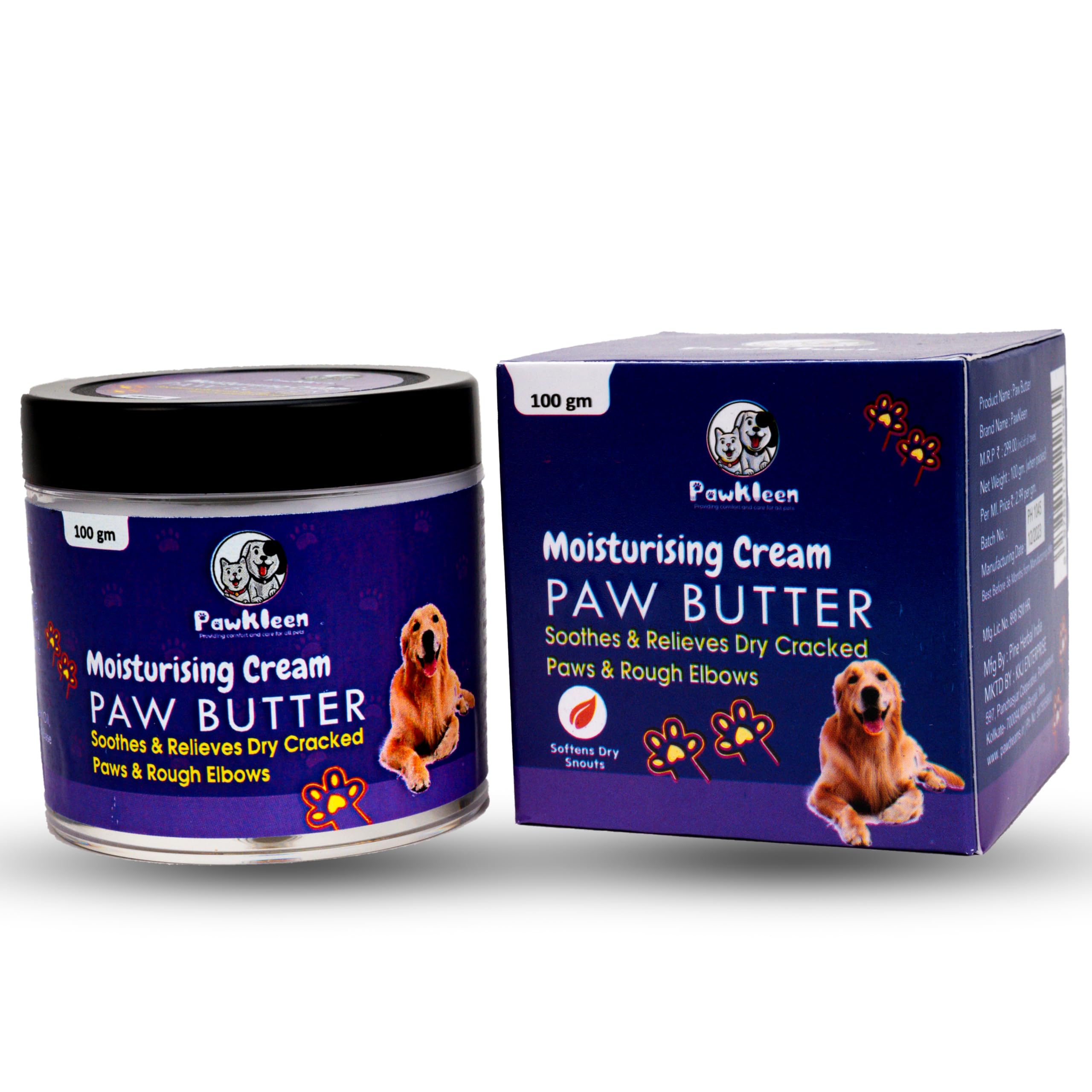 Pawkleen 2-in-1 Moisturizing Paw Butter & Elbow Protector | Pawsitively Smooth, 100gm | for All Pets | Cream, Wax, Balm for Dry, Cracked, Chapped Paws & Elbows | 100% Natural |Heals & Repairs Paws (B0CTTRD4H9) Amazon Price History, Amazon Price Tracker