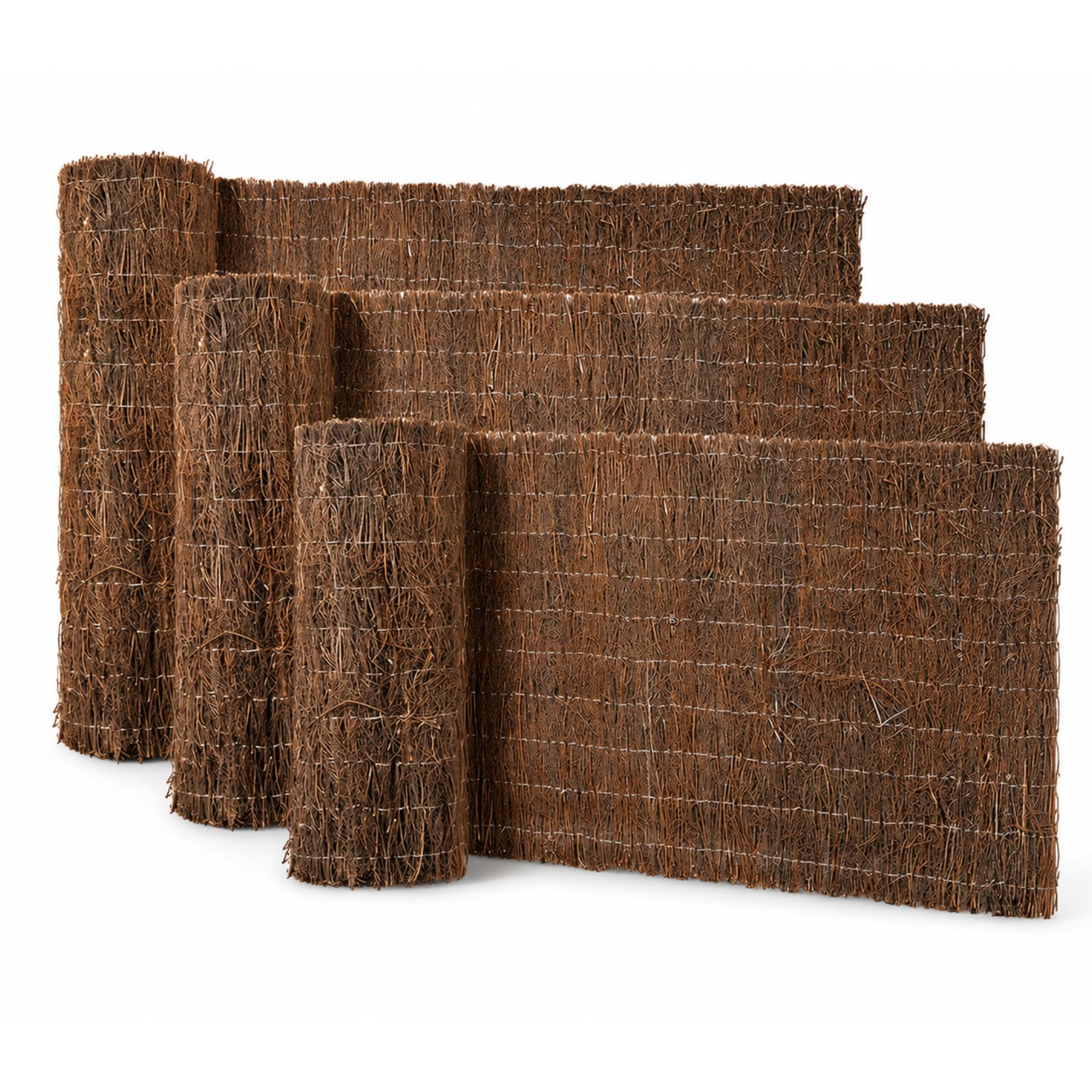 Floordirekt Brushwood Privacy Screen, Thatch Fence Heather Wood Garden Fence Screening, Natural Wind Net Guard for Garden, Balcony and Patio, Weatherproof Fence Screen Wall Cladding (200 x 300 cm)