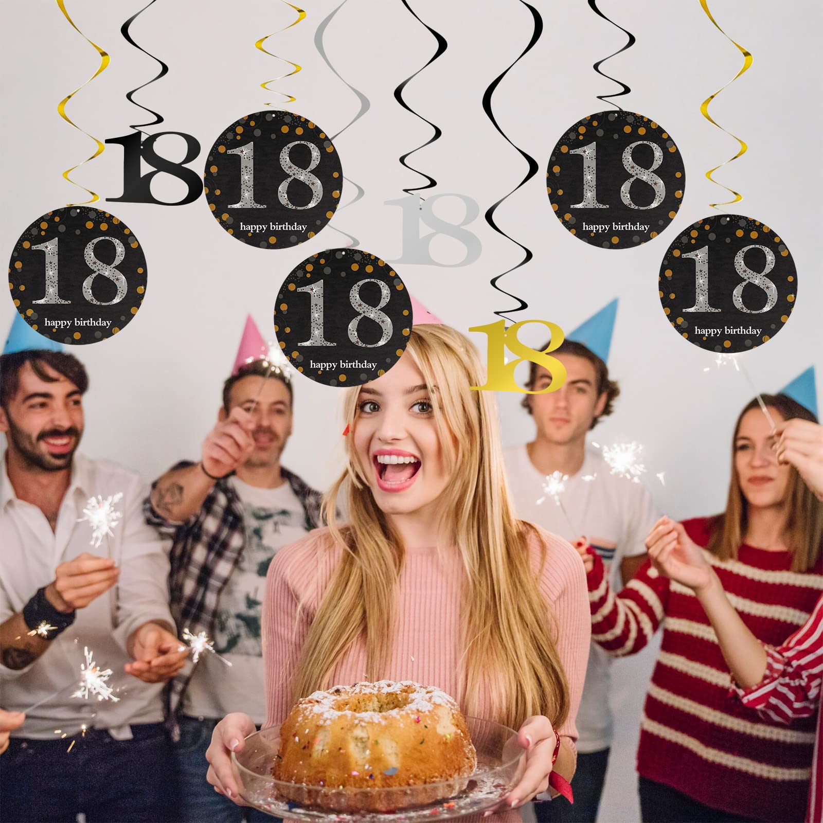 Ans Bougies Chiffre 18 Avec Couronne Dorée - Pour Gâteau D'Anniversaire, Mariage | Décoration Fête Brillante Bougie 18