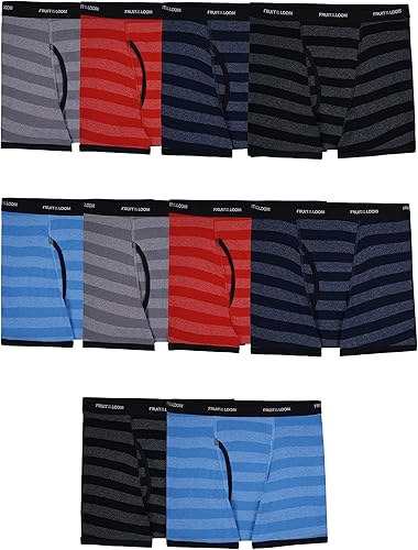 Fruit of the Loom Boys' and Toddler Boxer Briefs, Tag Free & Breathable Underwear, Assorted Color Multipacks