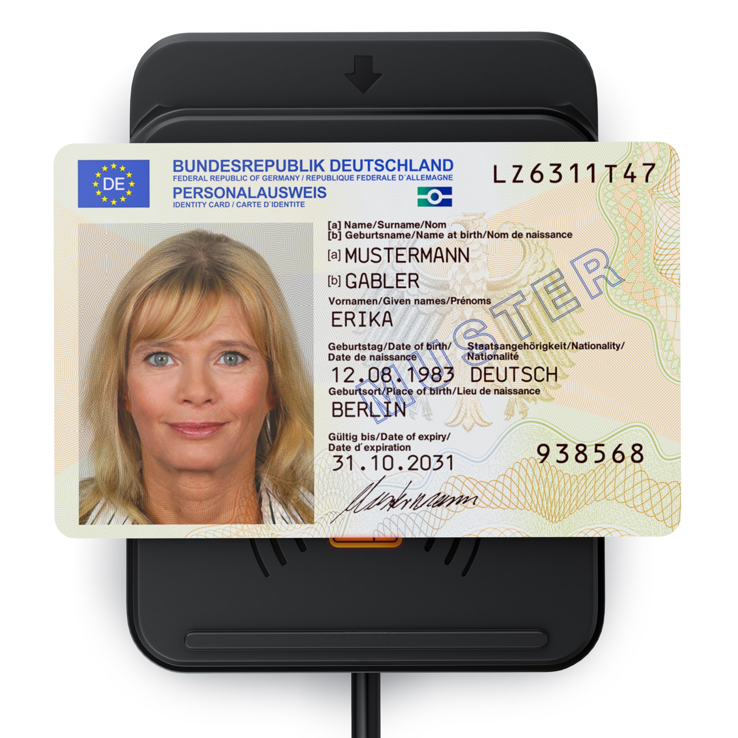 CSL - Personalausweis Lesegerät mit NFC - SmartCard Reader SIM Kartenlesegerät USB - Windows 11 - für den neuen Personalausweis Gesundheitskarte Bankkarten Chipkartenleser - kein EPA