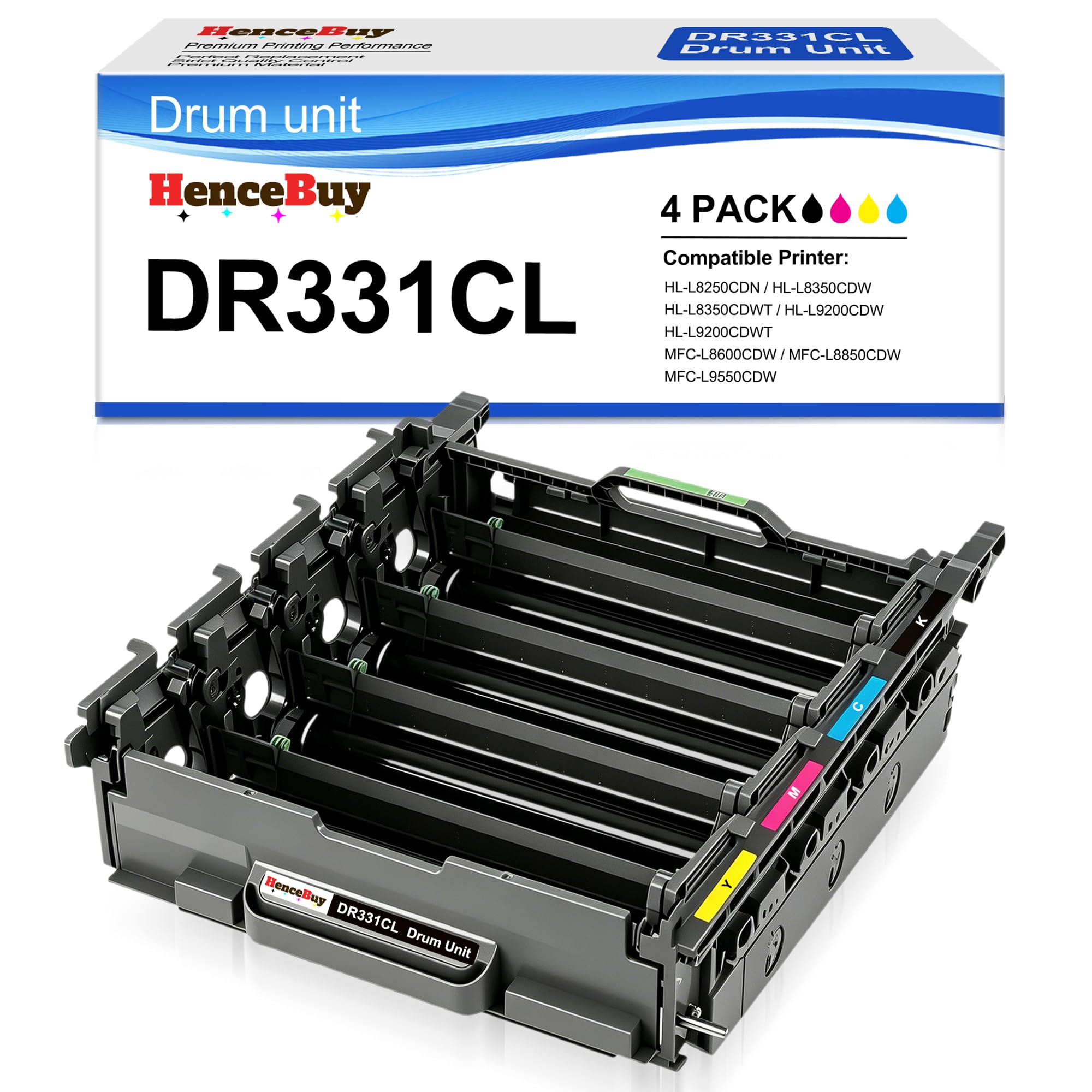 HenceBuy DR331CL - Tamburo di ricambio per stampante Brother DR331 DR331CL per stampanti HL-L8250CDN HL-L8350CDW HL-L9200CDW HL-L9200CDWT MFC-L8600CDW HL-L8850CDW (confezione da 1, resa 25000 pagine)
