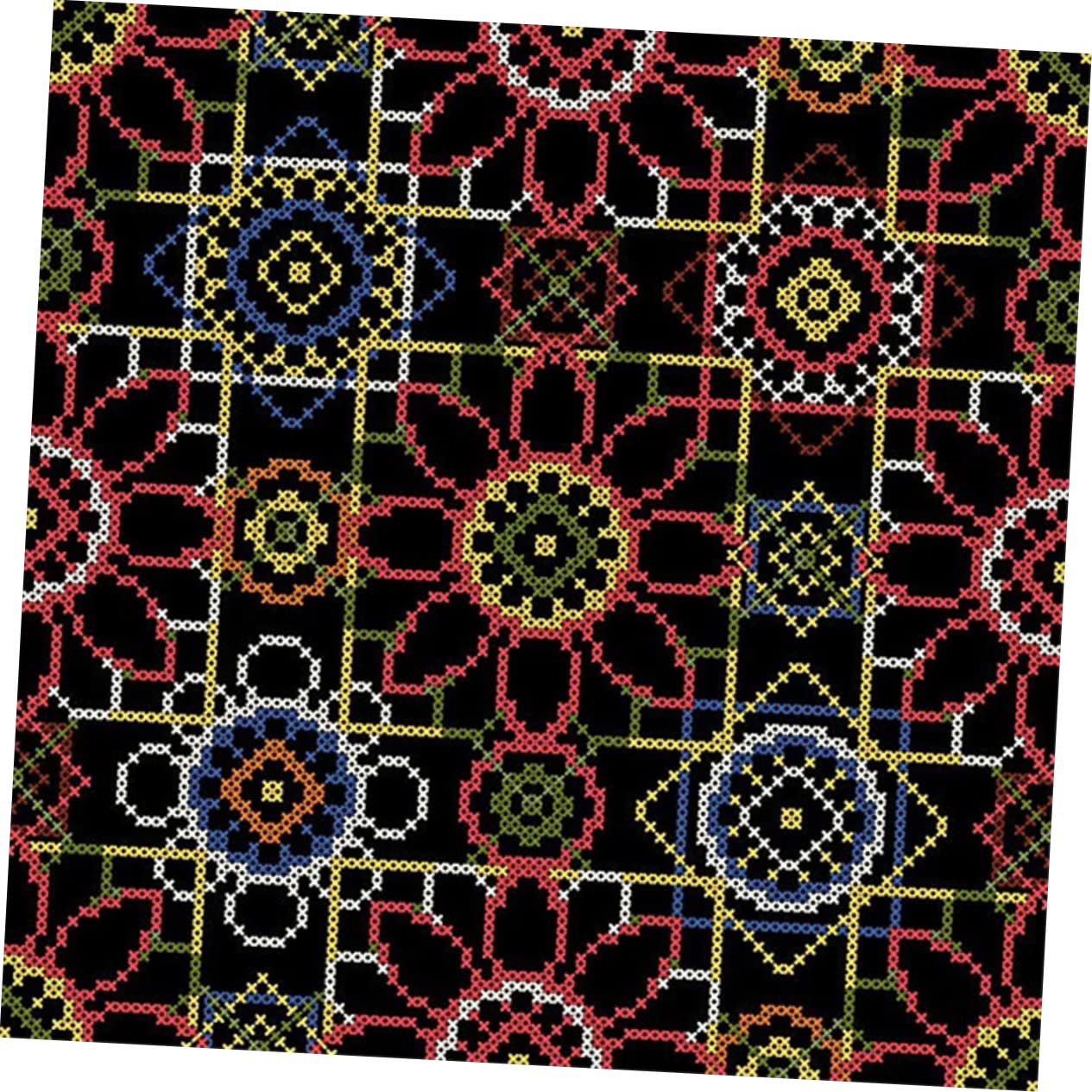 GLSTOY DIY Cross-Stitch Kit 4pcs Cross-Stitch Cloth Nature Needlework 2 White 2 Black Safe Sturdy for Embroidery