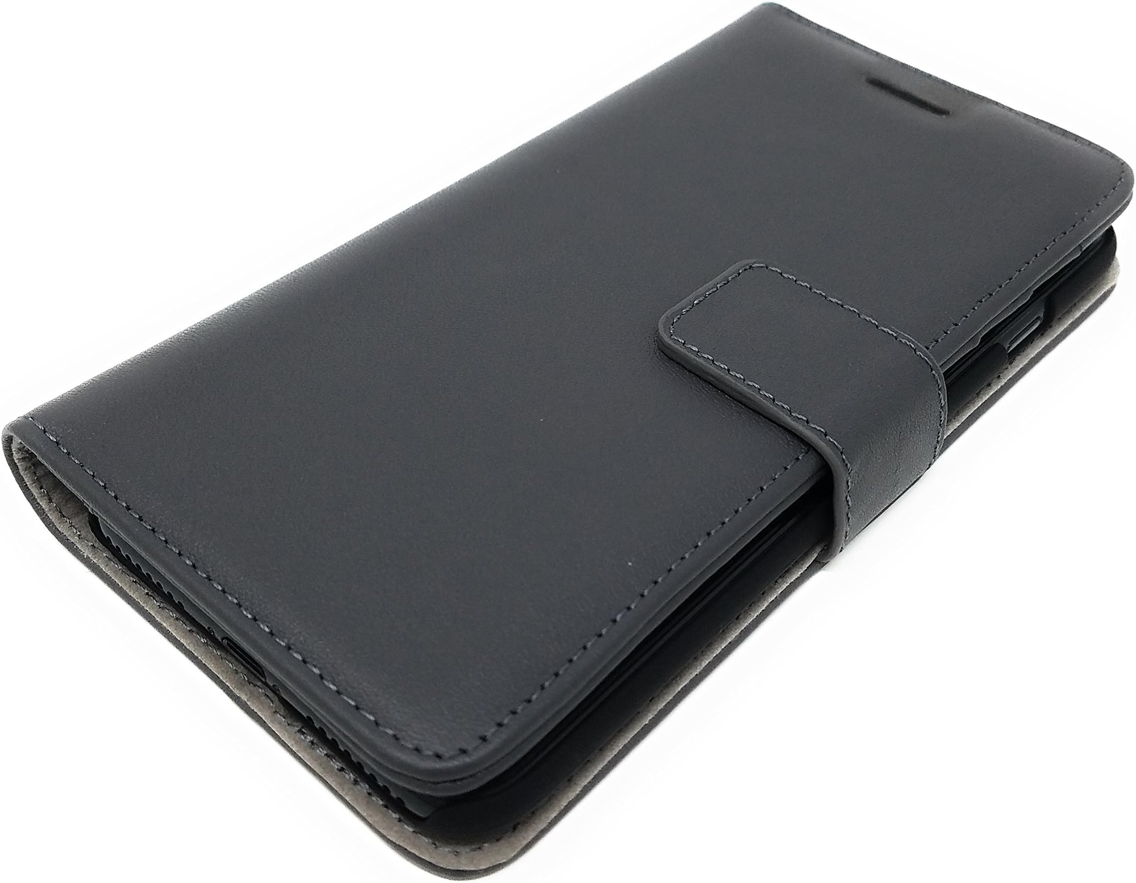 DFY Mobile Leather Wallet Case for iPhone 8/7 Plus - with Protective Cover and Magnetic Closure (Gray)