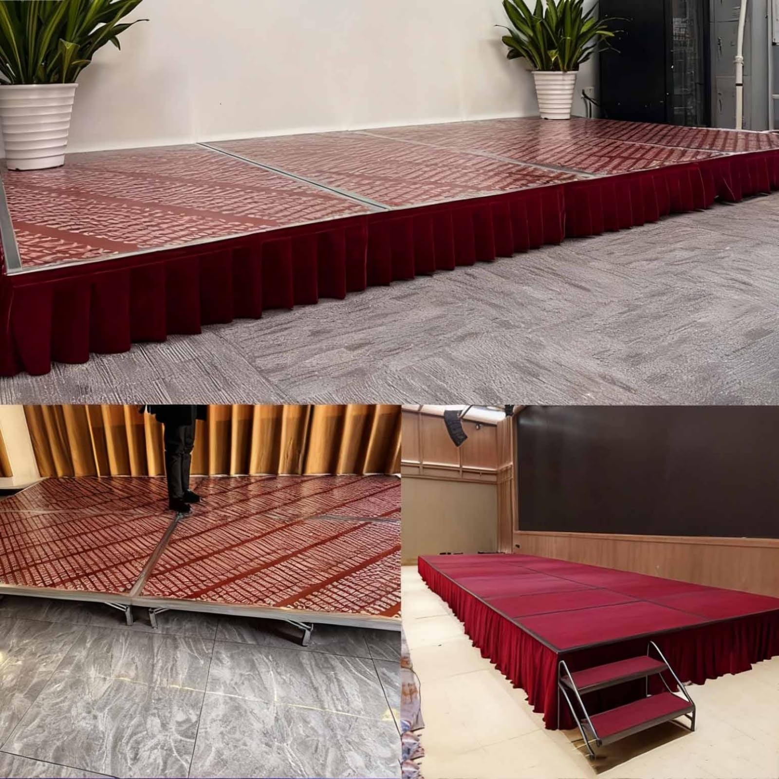 Tarima de escenario plegable, sistema modular, tarima compacta, tarima plegable para escenarios de espectáculos, plataforma de entretenimiento para conciertos, bares y fiestas (128x100 cm)