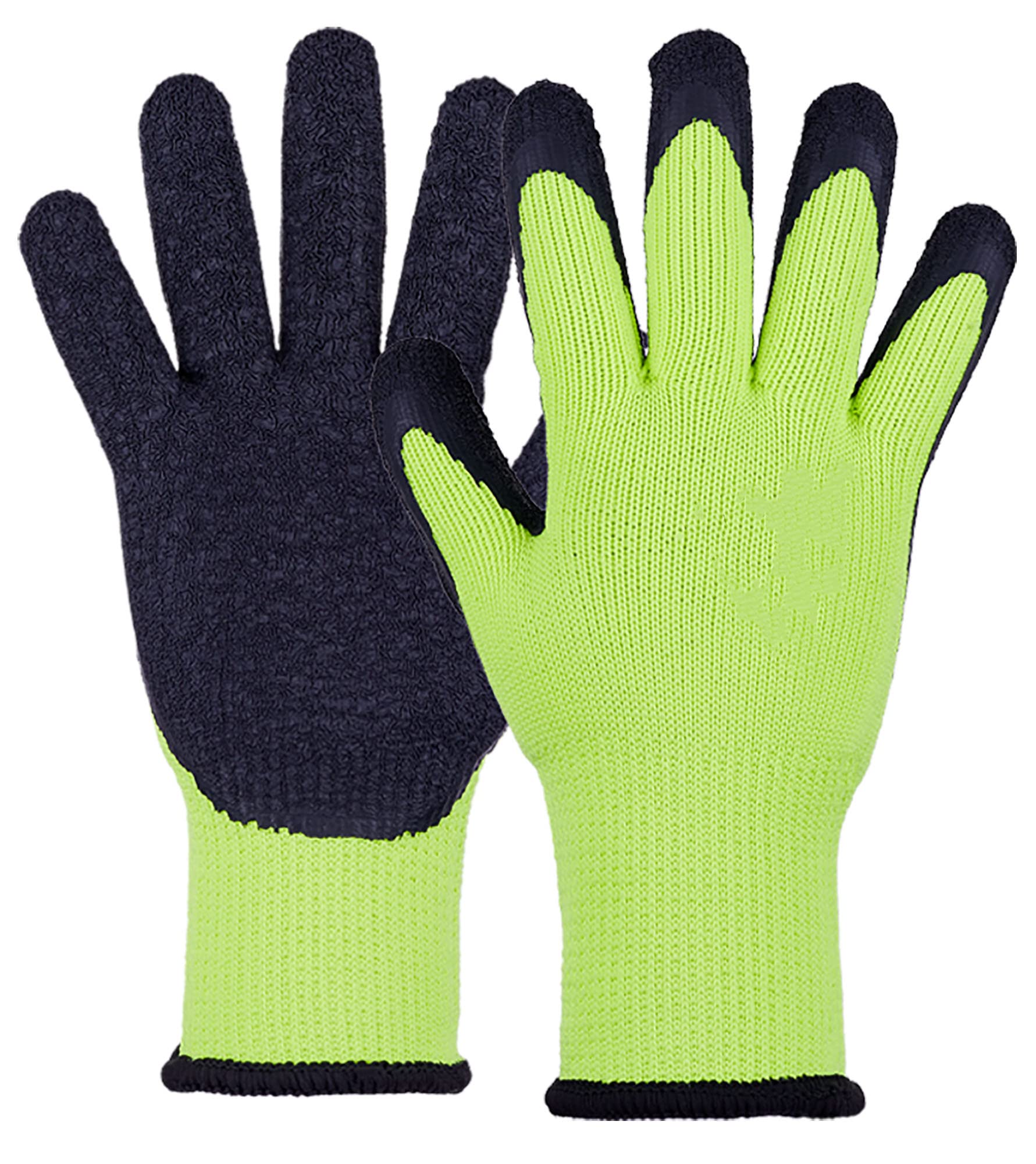 Novatool 12 pares de guantes de trabajo de invierno para hombre, talla 8, poliéster, EN388:2016 4142X, EN511 X2X, guantes de montaje, guantes de protección, guantes de jardinería, invierno térmicos