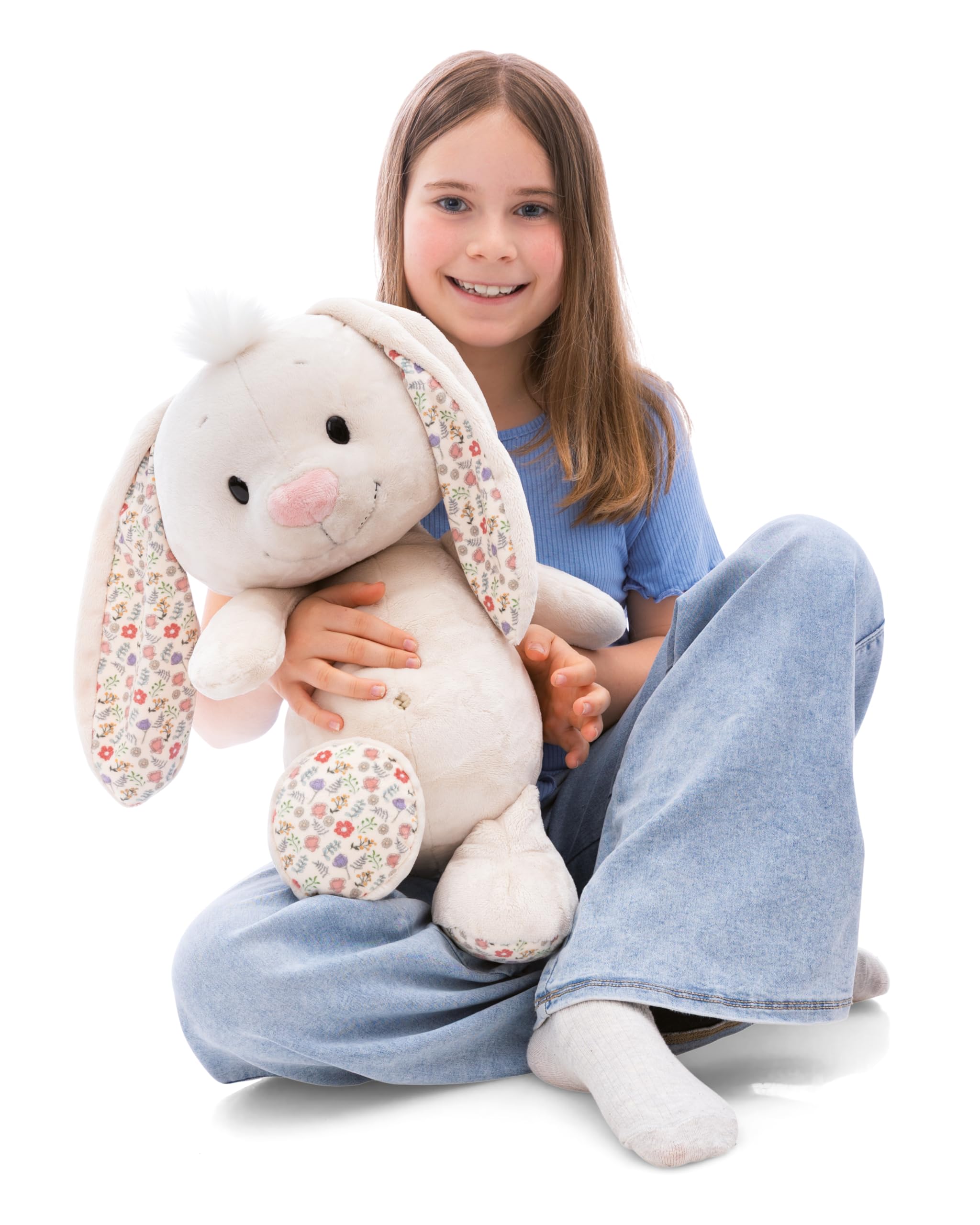 Kuscheltier Hase 50cm - beige - Stofftier aus weichem Plüsch, niedliches Plüschtier zum Kuscheln und Spielen, für Kinder & Erwachsene, tolle Geschenkidee | 62673