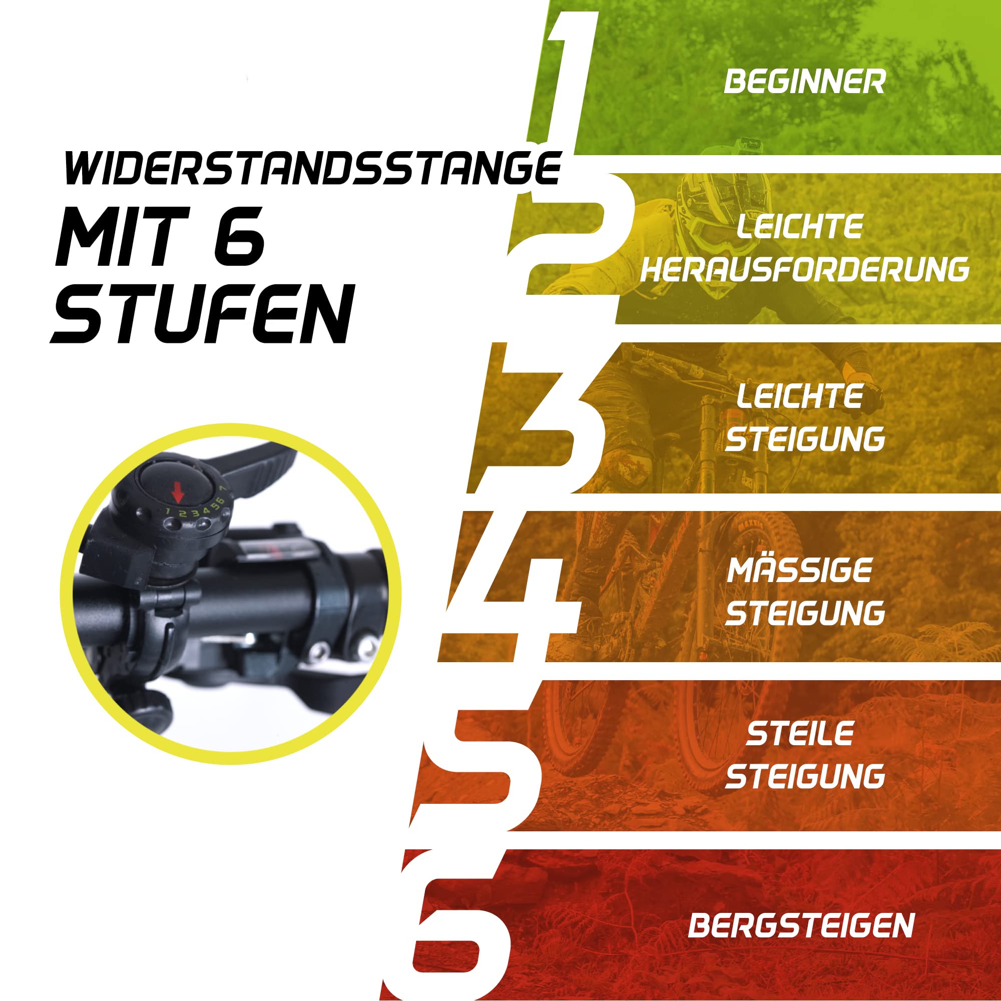 Turbo Trainer Magnetisch - variabler Widerstand Indoor Heimtrainer für Straße und Mountainbike