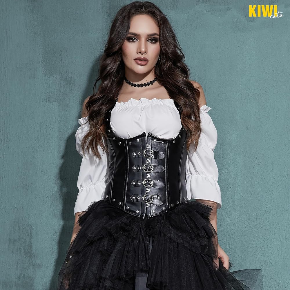 KIWI RATA Women's Steel Boned Vintage Corset Steampunk
