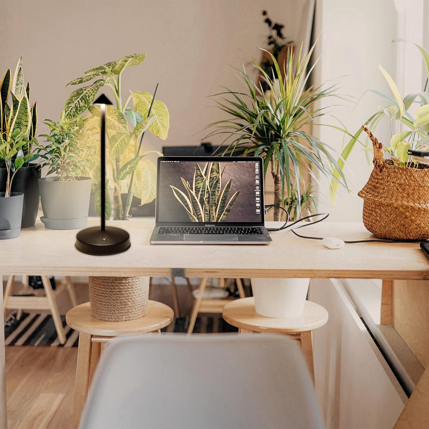 Rechargeable Cordless Table Lamp,Modern Black Battery Operated Table lamp,Portable LED Touch 2 Levels Brightness Dimmable Bar Lamp,Battery Powered Lamp for Bars,Restaurant,Living Room - Image 5