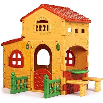 Color Beige con tejado Rojo Chicos Casita Infantil de Exterior Le Chalet La Fábrica de Juguetes 89650 Casas de juguete