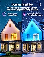 Vista 6 de RGB+IC - Luces permanentes para exteriores para jardín de casa, 50 pies, luces de alero inteligente, luces de cadena, IP67 impermeable
