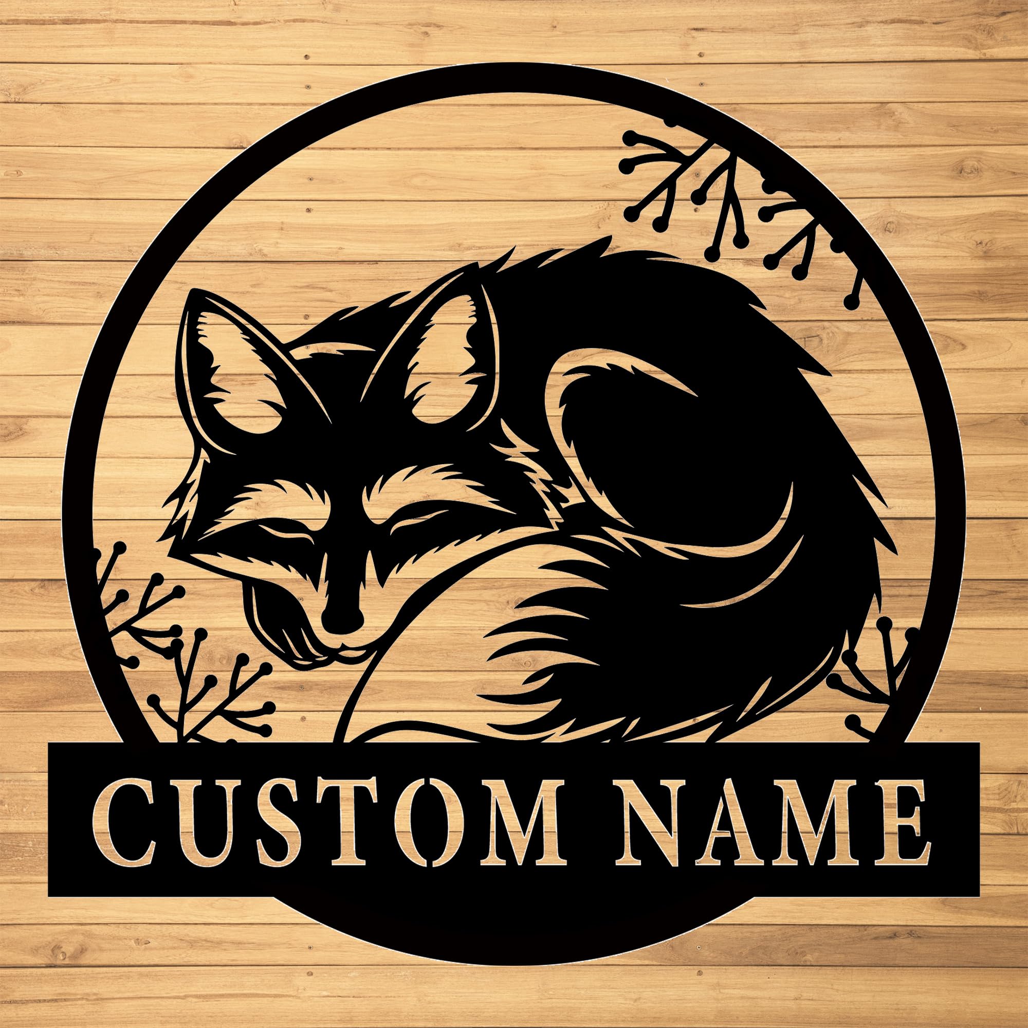 Custom Fox Metal Wall Art - Personalized Fox Name Signs - Housewarming Gift