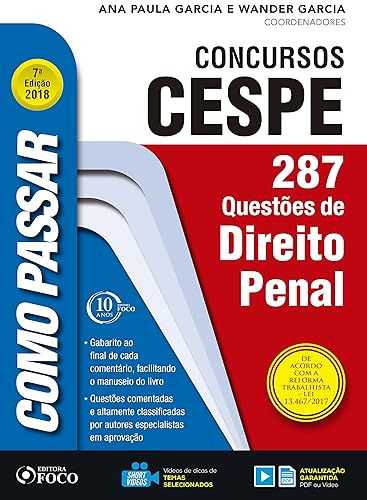 Como passar em concursos CESPE: direito penal: 287 questões de direito penal (Portuguese Edition)