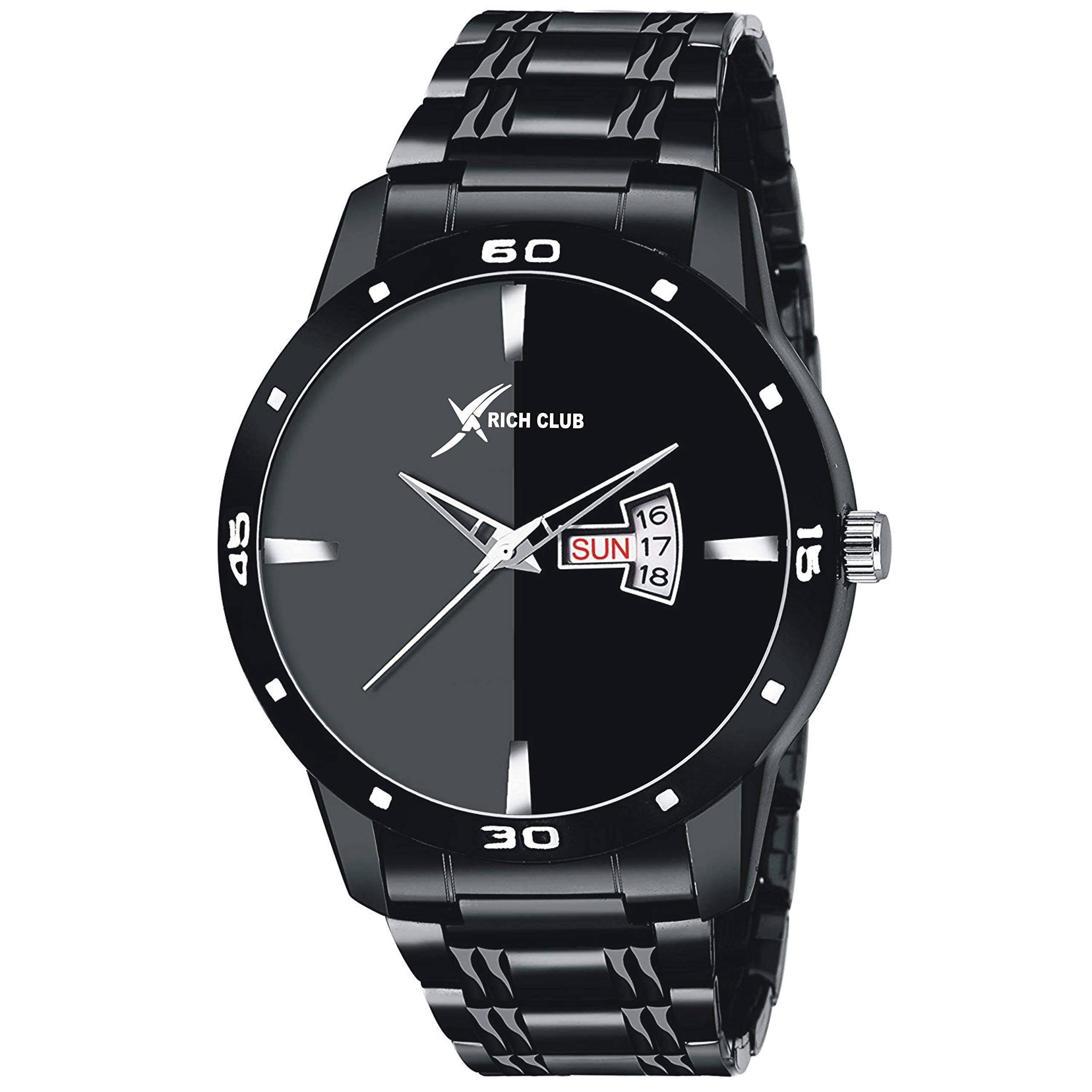 Rich Club Day and Date Analogue Black Dial Mens Watch (B07PLHWYFS) Amazon Price History, Amazon Price Tracker