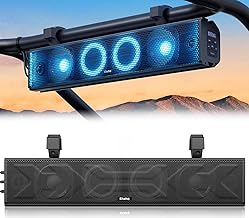 25 Inch UTV Sound Bar, ATV SoundBar Bluetooth with RGB Lighting, IP66 Waterproof Golf Cart Sound Bar, Amplified Powersports SXS SoundBar, UTV Speakers Compatible with Polaris RZR Can-Am