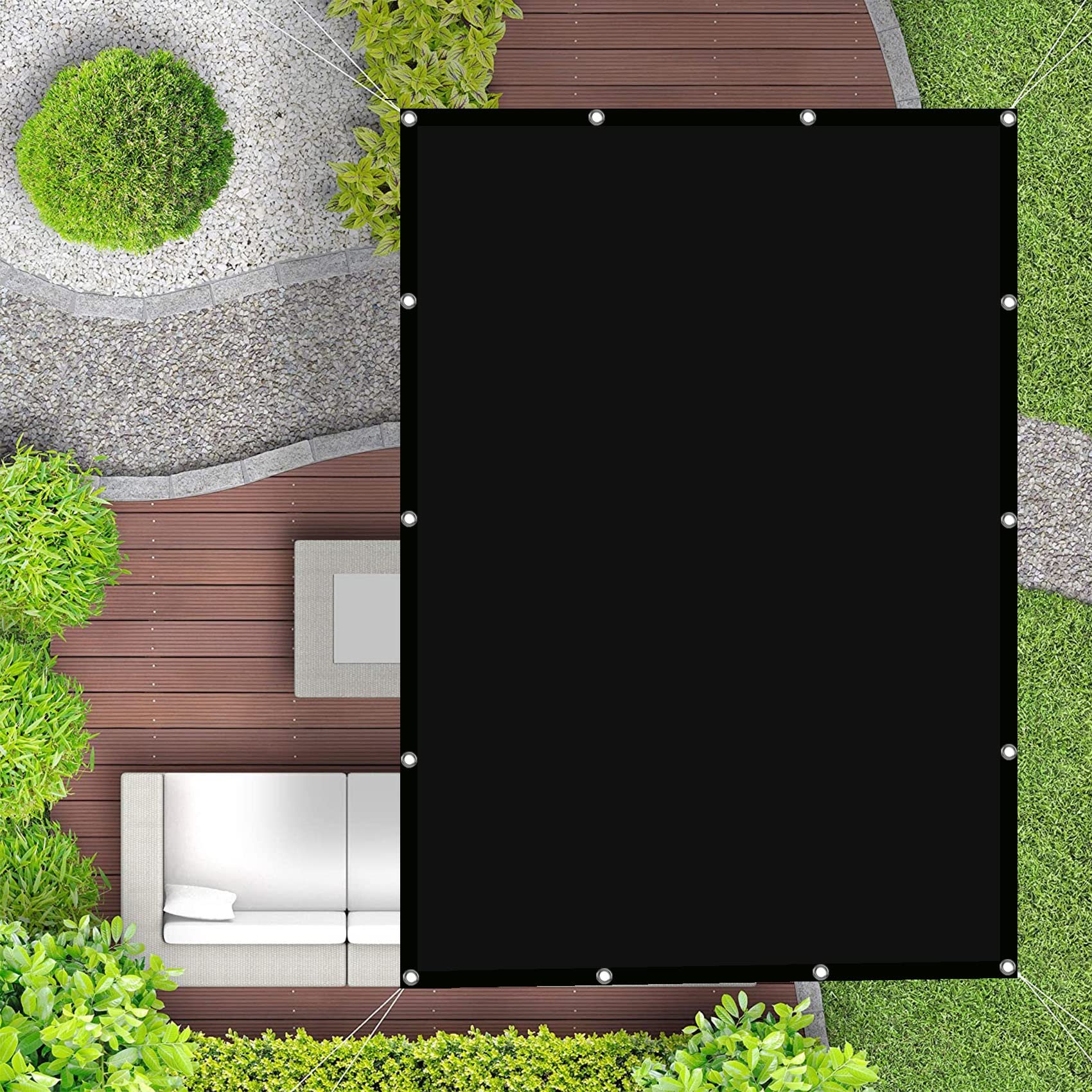 Voile d'ombrage extérieur 1x5 m pour créer un coin d'ombre frais près de la piscine