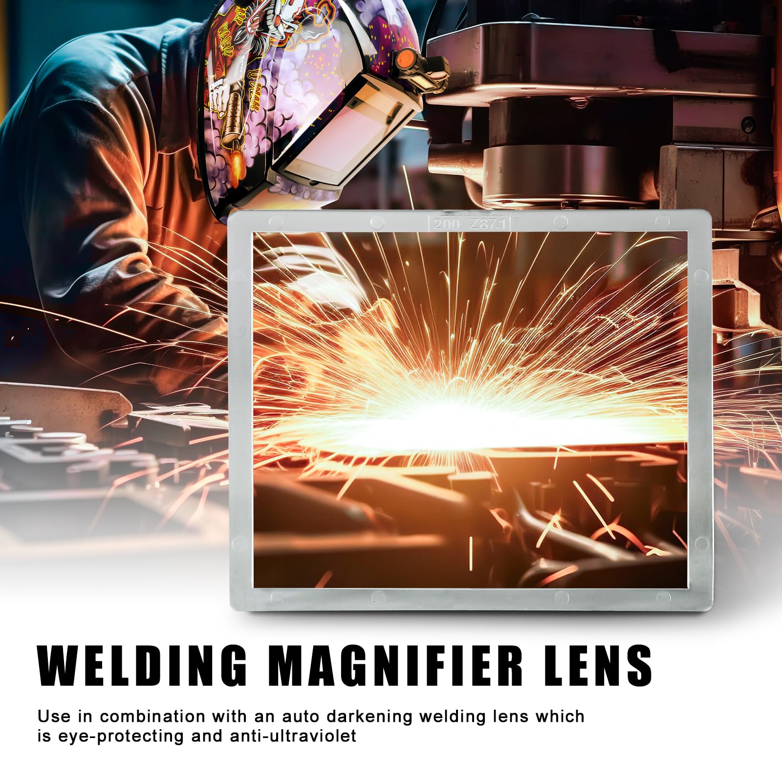 TRQWH Welding Helmet Magnifying Lens 2.0/2.5 Diopter Eye-Protecting Welder Accessories Magnifier Cheater Lens (L-2.0 Diopter)